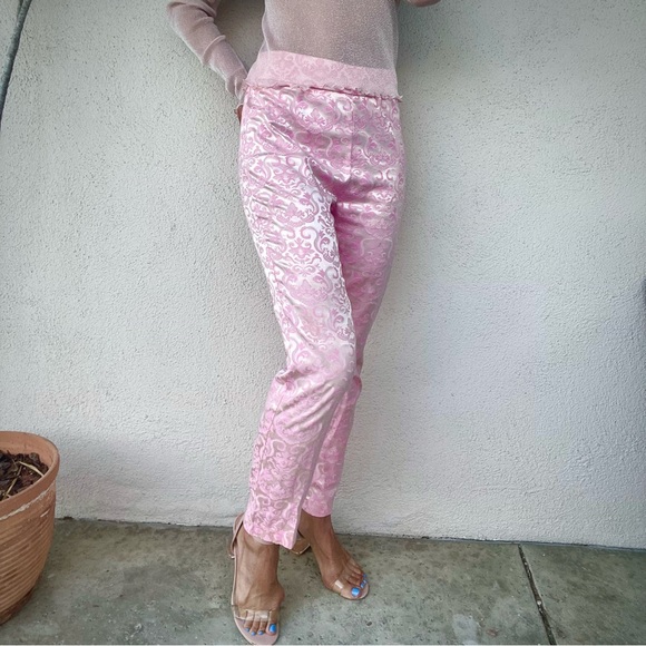 Sugar Thrillz Pink Patterned Straight Leg Pants - Picture 4 of 8
